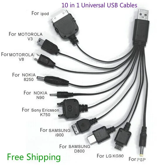 CNankcu 10 в 1 Универсальный многофункциональный Usb кабели для мобильных телефонов мульти зарядное устройство линии для iphone ipad samsung htc Nokia MP3