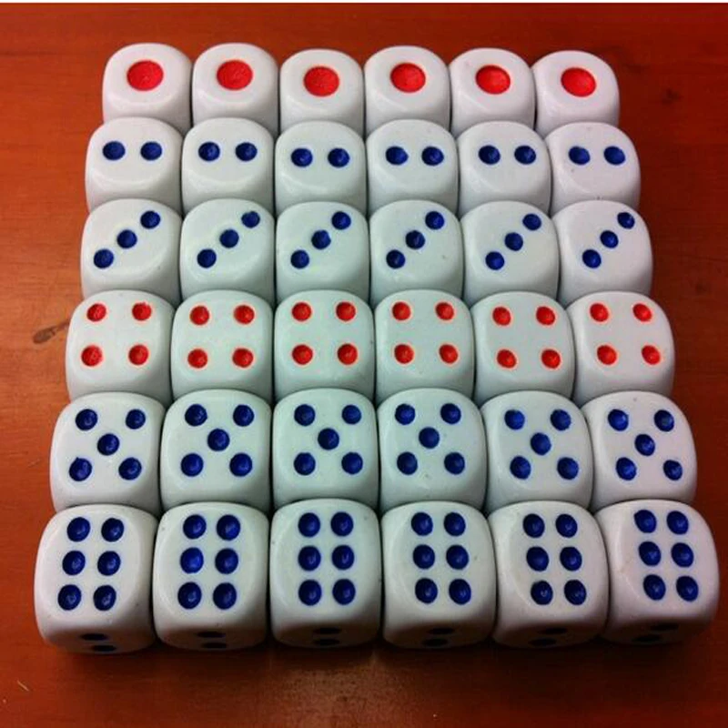 

50Pcs/set 12MM red white blue dot 12# routine / common dice
