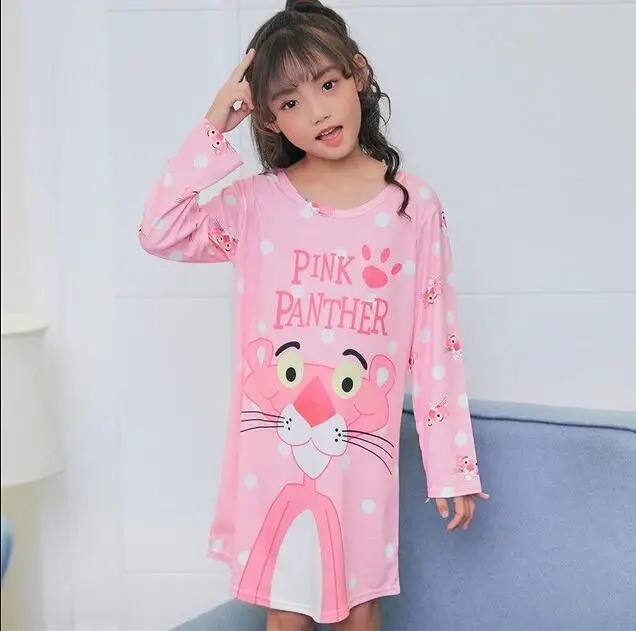 Retail Spring Autumn Big girls Nightgowns Pajamas kids long sleeved nightdress cute cartoon child female baby sleeping Underwear - Цвет: style 9