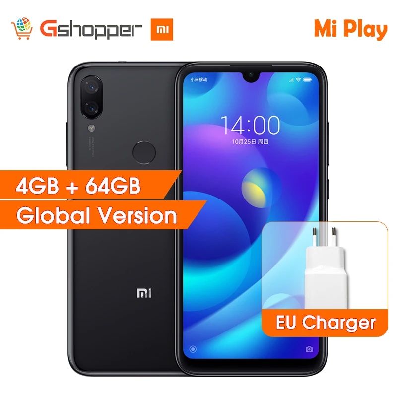 

Global Version Xiaomi Mi Play 4GB RAM 64GB ROM 5.84'' FHD Display MTK Helio P35 Octa Core 12MP Dual Cameras Mobile Phone CE OTA