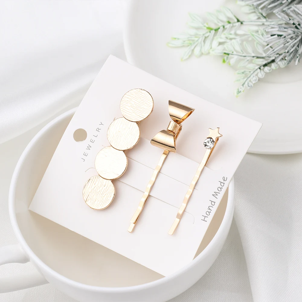 

1 Set Korean Fashion Luxury Crystal Chic Hair Clips Hairpin Hair Accessories for Women Hairgrip Headwear Barrettes Headress