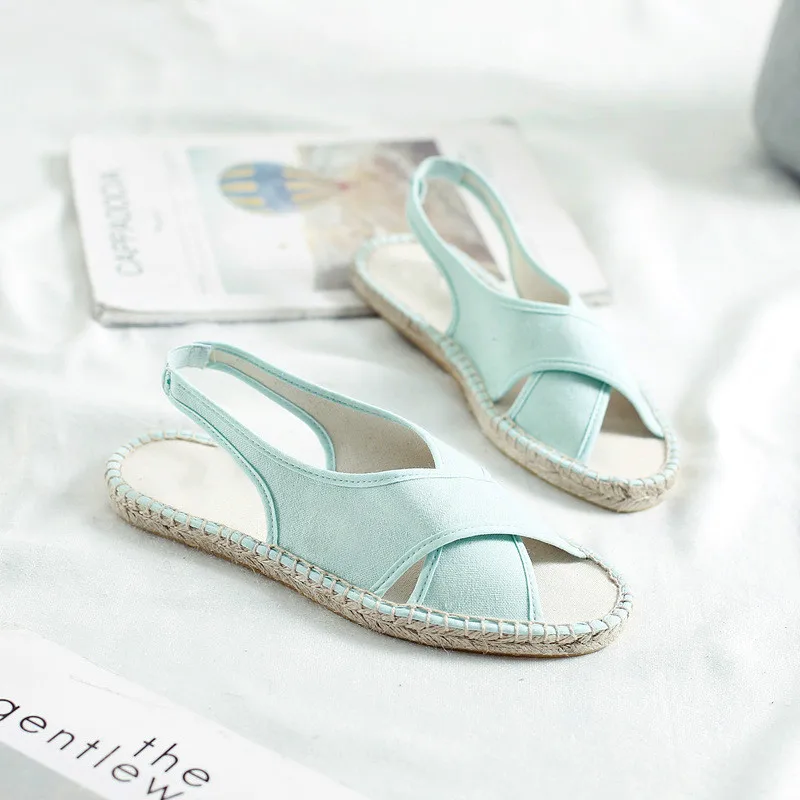 2 Paja 5 Lona Flats Pescador 4 Denim Verano Flamingos Calzado Sandalias De Mujeres Patrón Zapatos 2018 1 3 UCqxAA