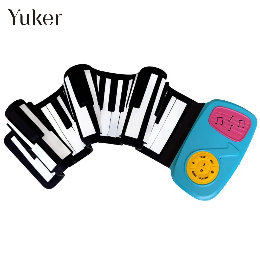 

Flexible Electronic Organ Electronic Keyboard Piano 49 Key Music Cartoon Roll Up Piano Sound Spectrum Sticker