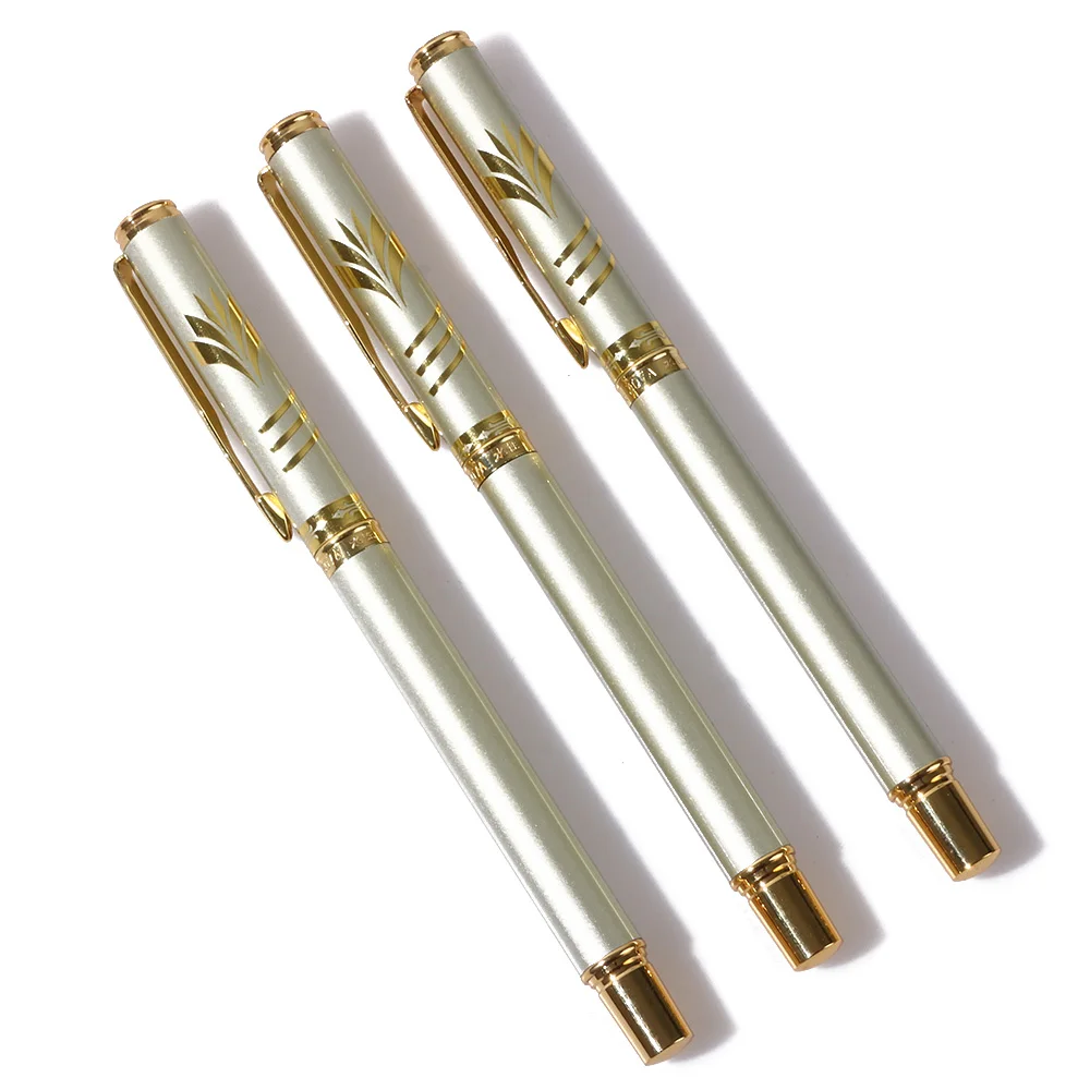 

1PC Luxury 0.5mm Metal Roller Ballpoint Pen or 2PCS Black Ink Refills Business Writing Gift Office School Supplies