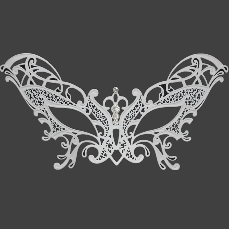 

2014 New Delicate Big Butterfly White Mask with Rhinestone Dressed Women loves Ball Dancing Party Wedding Mask Free Shipping