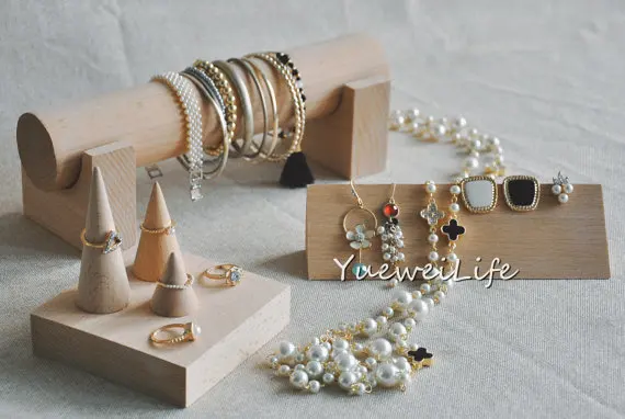 

Solid Wood Jewelry Display Holder Ring Display Holder Jewelry Blocks Earrings Display Holder Bangle Bracelets Display Stand