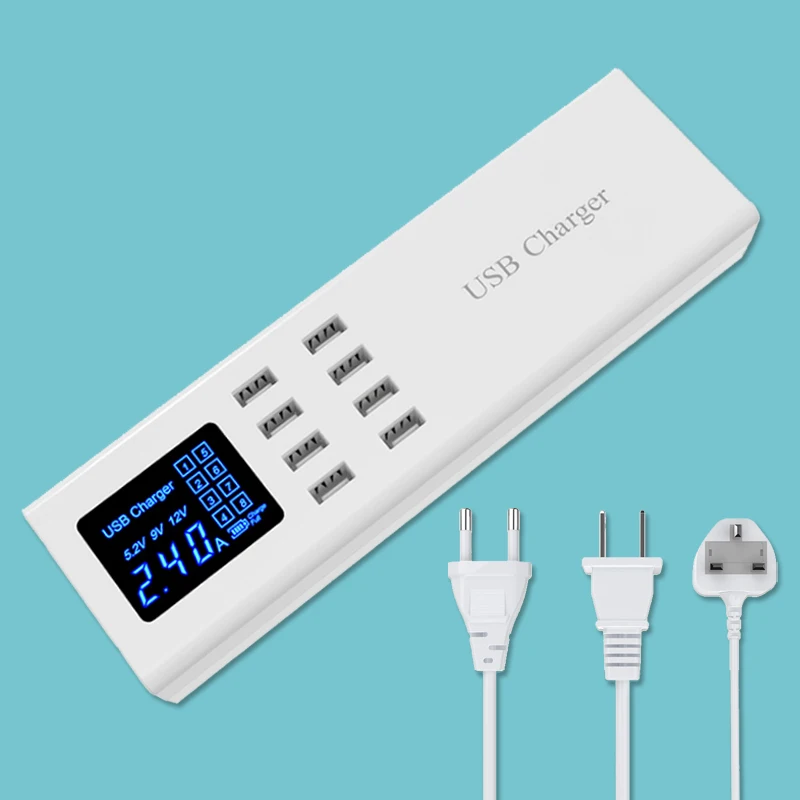 Умная многопортовая USB зарядная станция светодиодный дисплей адаптер питания