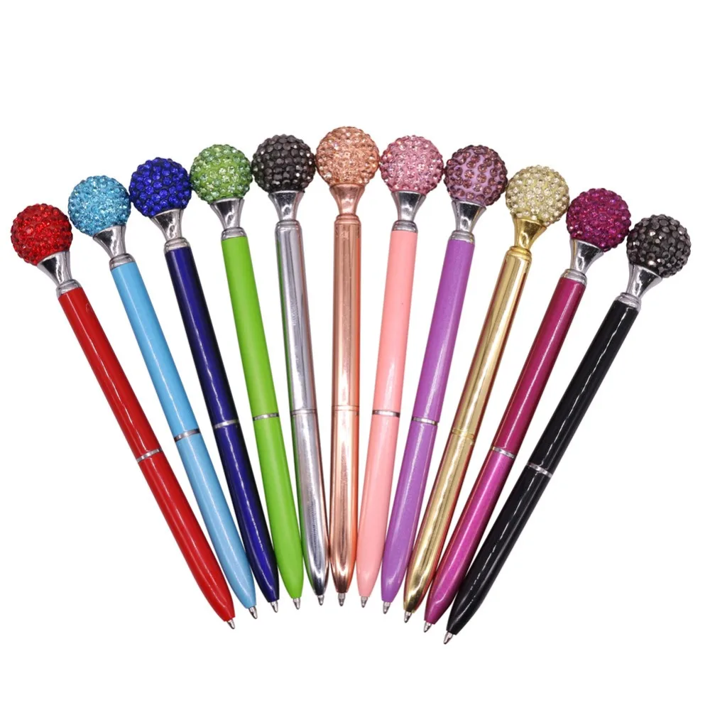 

1 pcs Kawaii Crystal Ball Pens Ballpen Fashion Girl Large Diamond Ballpoint Pens Pens For School Stationery Office Supplies
