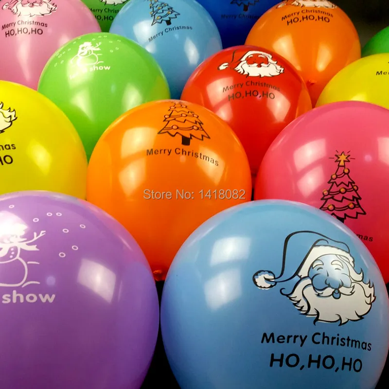 

New 50pcs Christmas balloon mixed color Santa Claus Christmas tree sky star balloon 2017 year new year Balloon Party Decoration