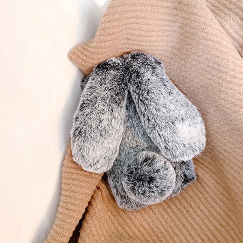 

Plush Bunny Phone Case For LG V40 V10 V20 V30 K4 K7 K8 K10 2017 X Power 3 2 Bling Cute Fluffy Rabbit Hair Fur Phone Case Cover