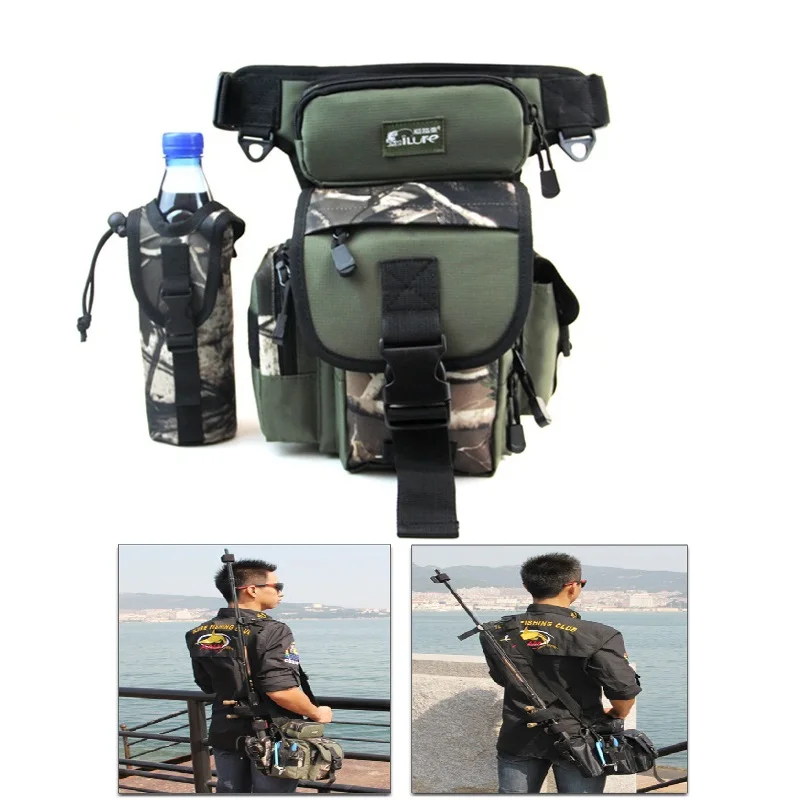 Fishing Tackle Bag Case Sack Carryall Waist/Shoulder Sea/Carp Waterproof Green 