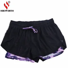 Женские Компрессионные спортивные шорты для спортзала шорты для йоги женские спортивные шорты для бега женский эластичный пояс 2 в 1 шорты