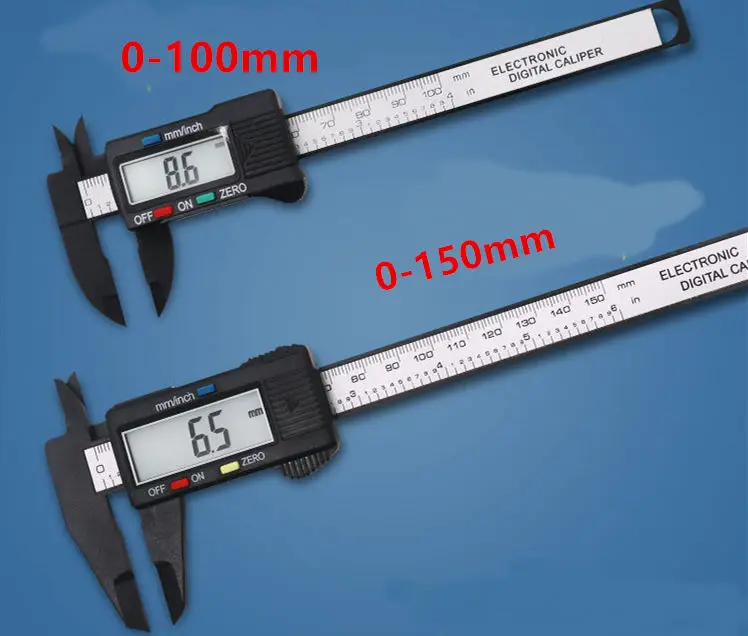 Черный 150 мм 100 мм электронный цифровой штангенциркуль 6 дюймов штангенциркуль из углеродного волокна Калибр микрометр измерительный инструмент цифровая линейка