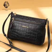 LAORENTOU Lady Vintage Aligator High Quality Messenger Bag Women Luxury Shoulder Bags Female Cowhide Leather Crossbody Bag laorentou cowhide leather hnadbags women shoulder bag luxury valentine s day gift women s bags crossbody bags casual women tote