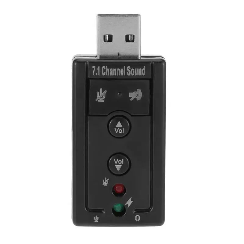 Мини Внешний USB 2,0 Звуковая карта 7,1 канальный 3D аудио адаптер конвертер+ 3,5 мм наушники интерфейс микрофона для ПК компьютера