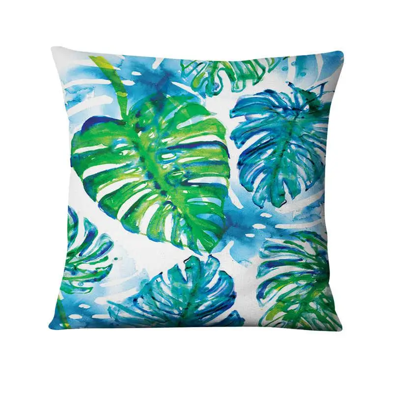 grey cushions Tropical Palm Leaf Digital Printed Pillowcase Green Plant Cushion Decorative Pillow Home Decor Sofa Throw Pillow 45*45cm large floor cushions Cushions