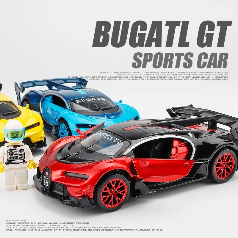 Bugatti Gt/Chiron металлическая игрушка сплав для автомобиля оттягивание литье под