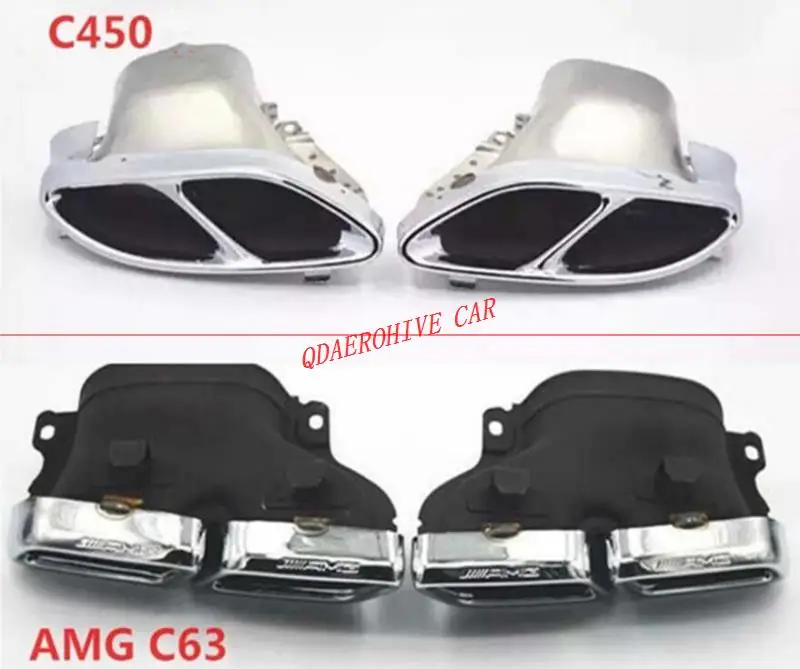 Выхлопные трубы QDAEROHIVE задние наконечники для Mercedes Benz W205 C180/C200/C250/C300/C450 AMG 2015