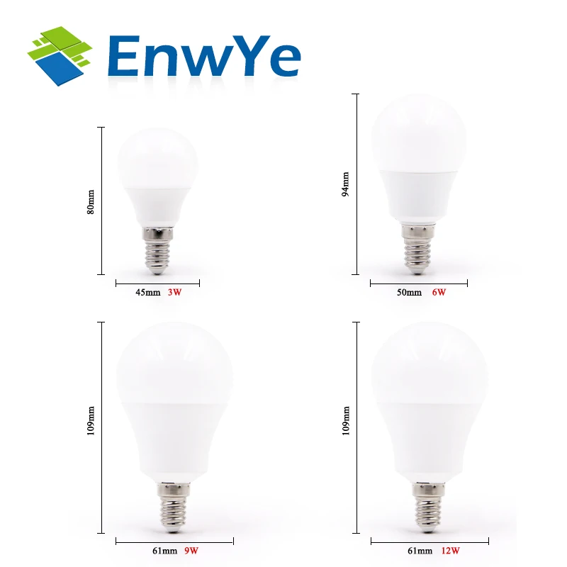 EnwYe светодиодный светильник E14 E27 AC 220 В 230 В 20 Вт 18 Вт 15 Вт 12 Вт 9 Вт 6 Вт 3 Вт светодиодный прожектор настольные лампы