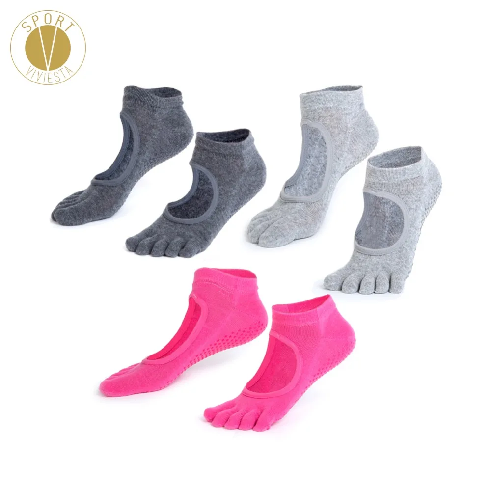 

[3 PAIRS] Cotton Non-Slip Yoga Grip Socks Women's Gym Fitness Sports Soft Breathable Anti-Stink Low Cut No Show Toe Socks
