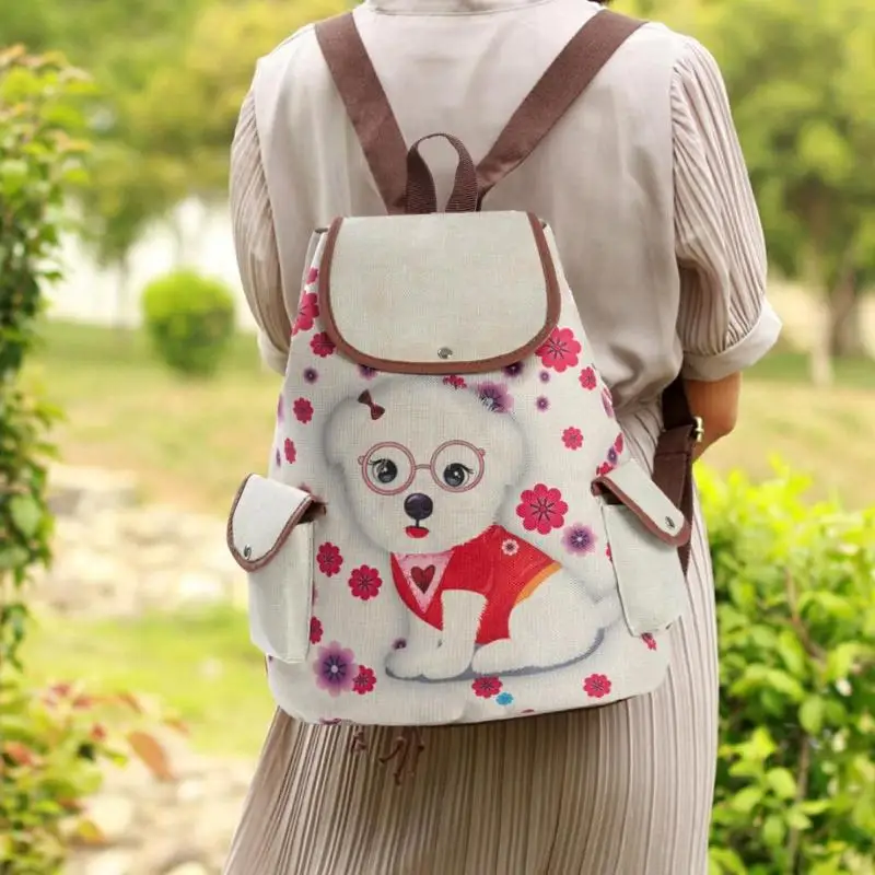 Мода для девочек элегантное рюкзак Aniaml печати сумки Рюкзак Школьная Сумка Travel Pack высокое качество прекрасный холст Повседневное рюкзак