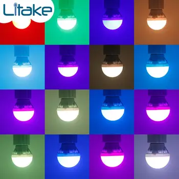 

Litake 3W E27 LED Bulb 16 Color Changing Remote Control RGB LED Light Bulb Lamp for Party KTV Bar Wedding