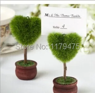 

10 X Hot Sale Green Heart Shape Potted Plants Place Card Holders Wedding Favors Wedding Table Decoration