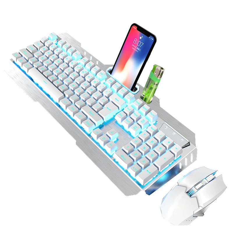 

2.4G Wireless Keyboard Mouse Set Rechargeable Backlight Ergonomic 800-2400DPI Keypad Kit @JH