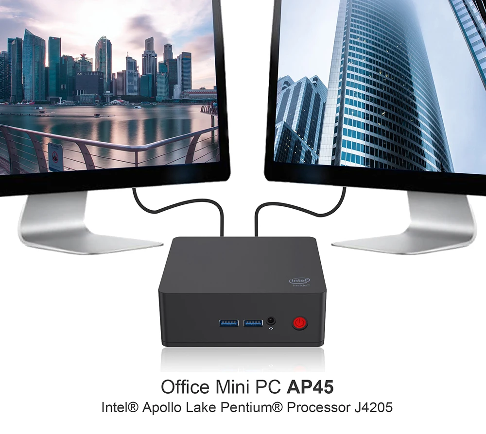 AP45 офисный мини-ПК Intel Apollo Lake J4205 Intel HD graphics 505 Win10 8 Гб 256 ГБ/512 ГБ rom 2,4 ГБ+ 5,8 Гб WiFi 1000 Мбит/с BT4.0 мини-ПК