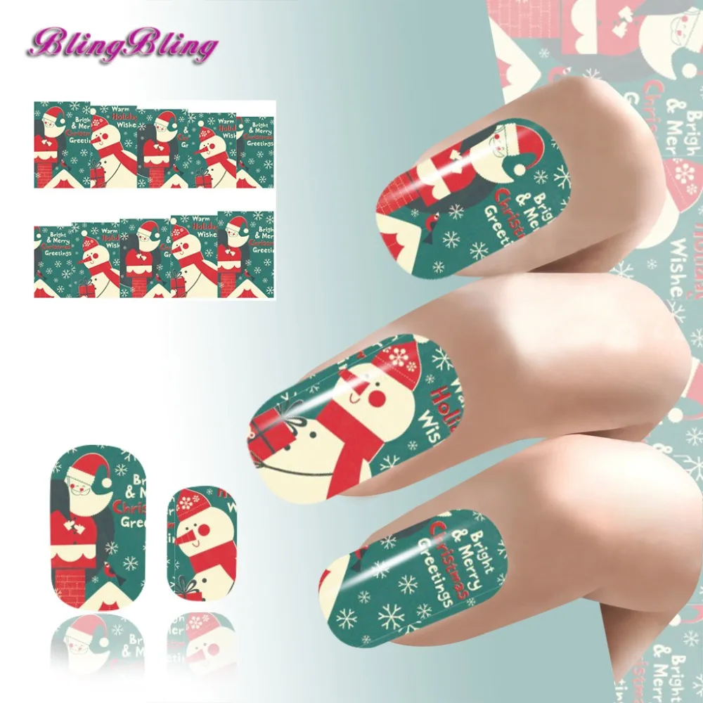 font b 2017 b font Xmas Design Nail Stickers Christmas Snow font b Gift b