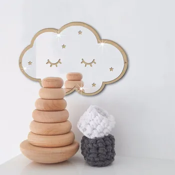 

Nordic Simple Cloud Shape Mirror Sticker Wall Mounted Decorative Mirror HFing