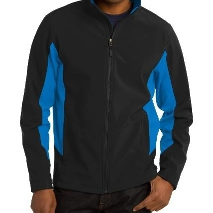 Port Authority J318 Mens Core Colorblock Soft Shell Jacket Black & Imperial Blue - 4XL (1)