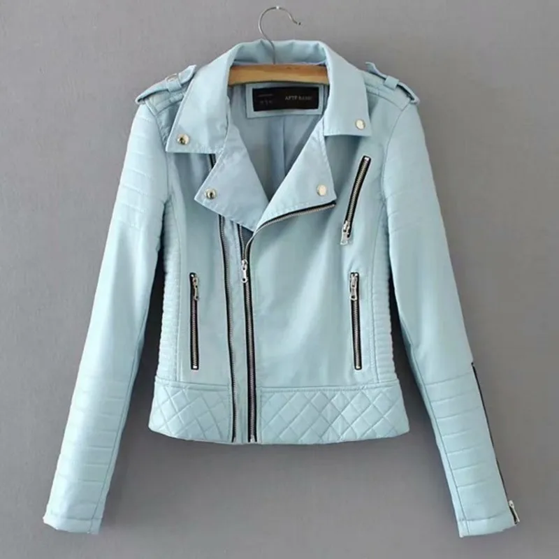 2018 New Fashion Women Spring Autumn Soft Faux Leather