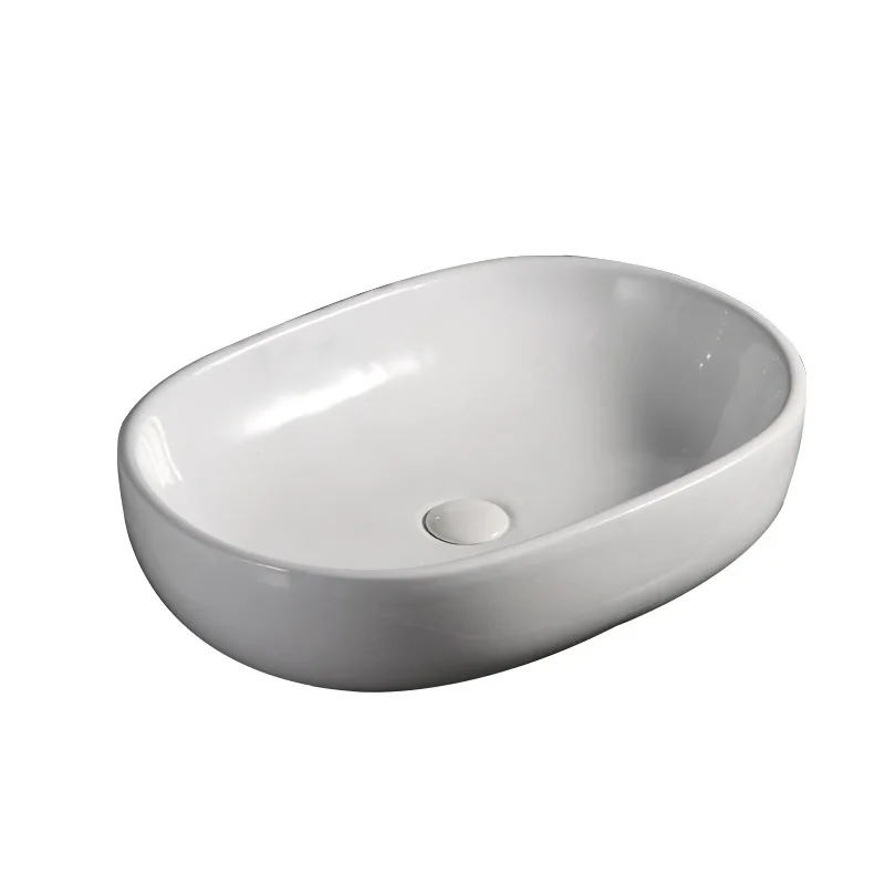 Овальная Китай ручной умывальник Lavabo художественный Умывальник керамический Счетчик Топ каменный шар белого Керамика умывальник раковина для ванной