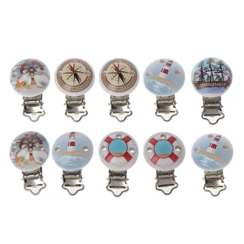 

5pc/lot Pacifier Clip Wooden Holder Clip Baby Teething Pacifier DIY Tooth Toy