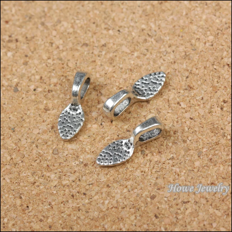

Free shipping Pendant Clips & Pendant Clasps 68 PCS Tibetan silver plated Tone Glue on Bail Leaf Tags Findings DIY Jewelry B064