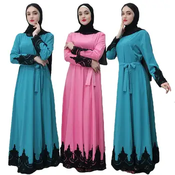 

Abaya Women Muslim Long Sleeve Maxi Dress Jilbab Kaftan Islamic Vintage Ladies Gown Ramadan Cocktail Prayer Robes