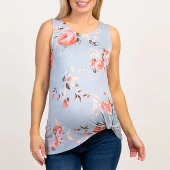 

Women Maternity Floral Print T-Shirt Top Tee Pregnancy Sleeveless Vest Clothes Ropa Embarazada Casual Summer Maternity Clothes