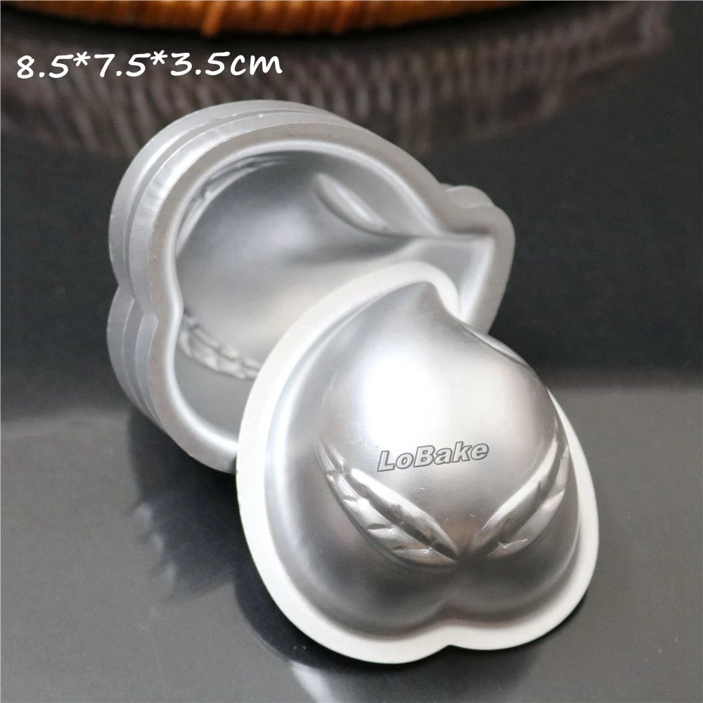 

(10pcs/lot) New arrivals half peach shape high quality aluminium metal cake mould fondant candy pudding jelly tart molds