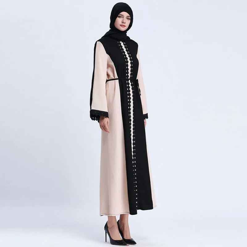 Мусульманское Открытое платье абайя элегантный кружевной кардиган длинный халат кимоно Jubah Рамадан арабское, с длинными рукавами Турецкая мусульманская молитвенная одежда