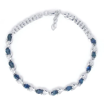

2017 Qi Xuan_Free Shipping Dark Blue Stone Elegant Bracelets_S925 Solid Silver Fashion Bracelets_Manufacturer Directly Sales
