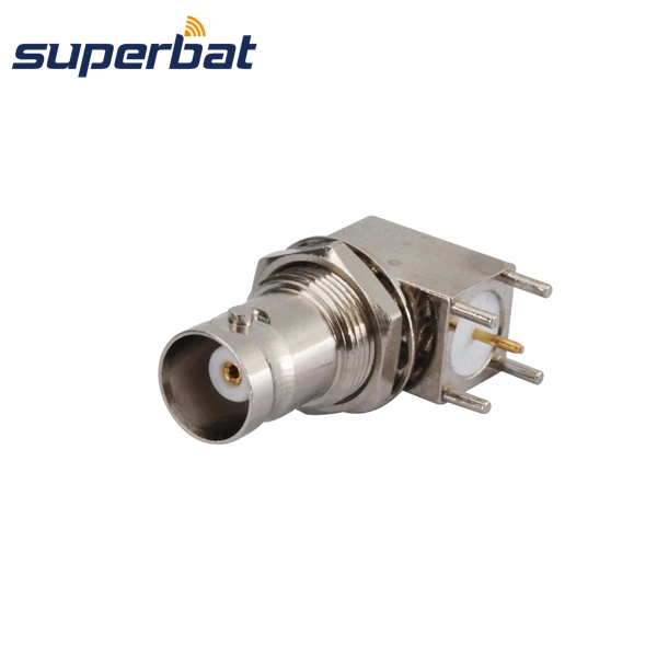bilder für Superbat BNC Jack weibliche schutzwand rechtwinklig Durchgangsbohrung Leiterplattenmontage RF coax-anschluss bilder für Superbat BNC Jack weibliche schutzwand rechtwinklig Durchgangsbohrung Leiterplattenmontage RF coax-anschluss