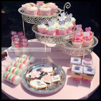

European three-layer rotating snack stand wedding dessert West Point set multi-layer large cake stand