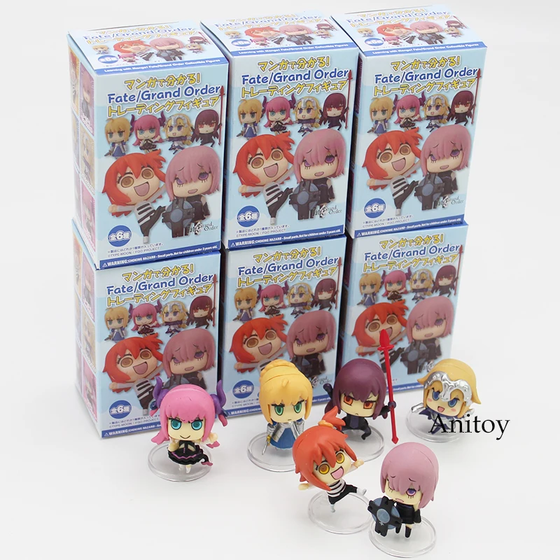 

Fate/Grand Order Saber Mini Scathach Matthew Jeanne PVC Action Collectible Figures Toys 6pcs/set 4cm