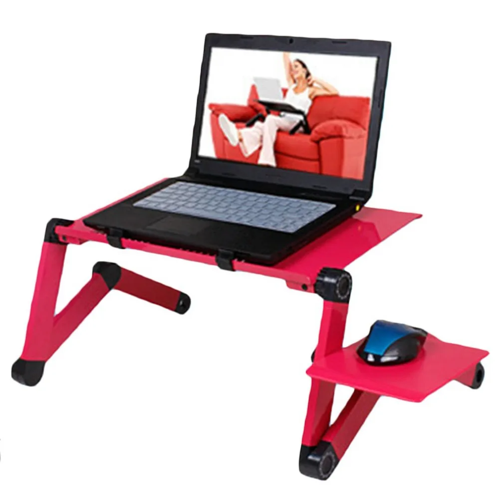 0.48m Portable Foldable Laptop Computer Notebook Table Stand Desk Bed Tray Red 