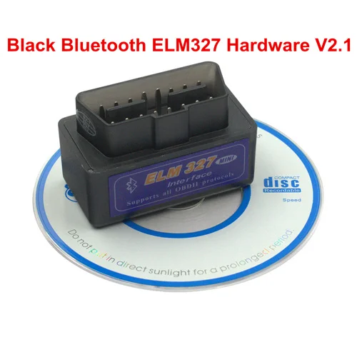 Super Mini ELM327 v2.1 V1.5 PIC18F25K80 Bluetooth считыватель кода Obd2 OBDII Интерфейс Elm 327 1,5 25K80 адаптеры для бортовой диагностики, версия II сканер - Цвет: Mini Black V2.1