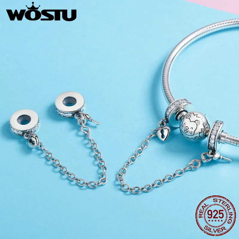 Günstige Heißer Verkauf 100% 925 Sterling Silber Die Schlüssel zu Herz Silicon Sicherheit Kette Charme Fit Wostu Original Perlen Armband Schmuck CQC606