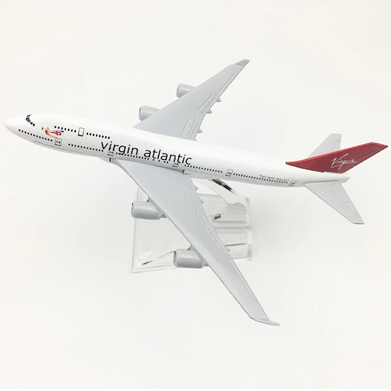 Модель самолета Virgin Atlantic модель Боинг 747 16 см из металлического сплава 1:400 игрушка