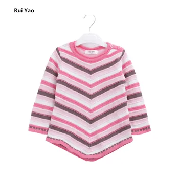 

1782217 2018 Autumn Baby Sweater For Girls Clothes For Girls Sweater Striped Rainbow Full Sleeve Fashion kids clothes f Lolita