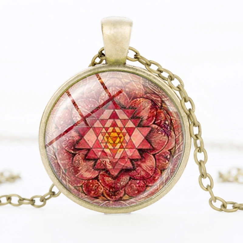 SUTEYI новейшая буддистская подвеска Sri Yantra ожерелье Мандала Sacred Geometry женское